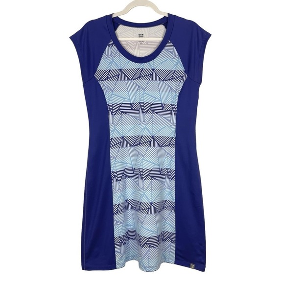 Title Nine Gidget 2.0 Blue Geometric Dress Medium Outdoors Athletic - Picture 1 of 8